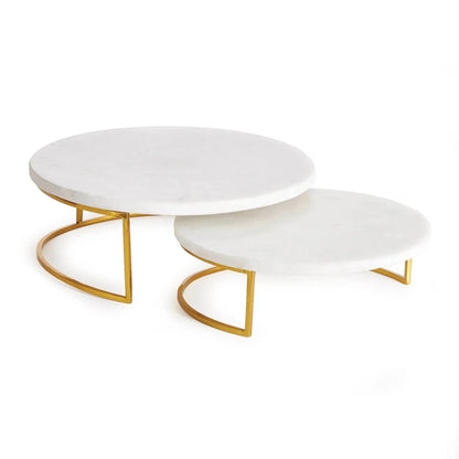 Marble & Gold Serving Stands – Set of 2 - view 3