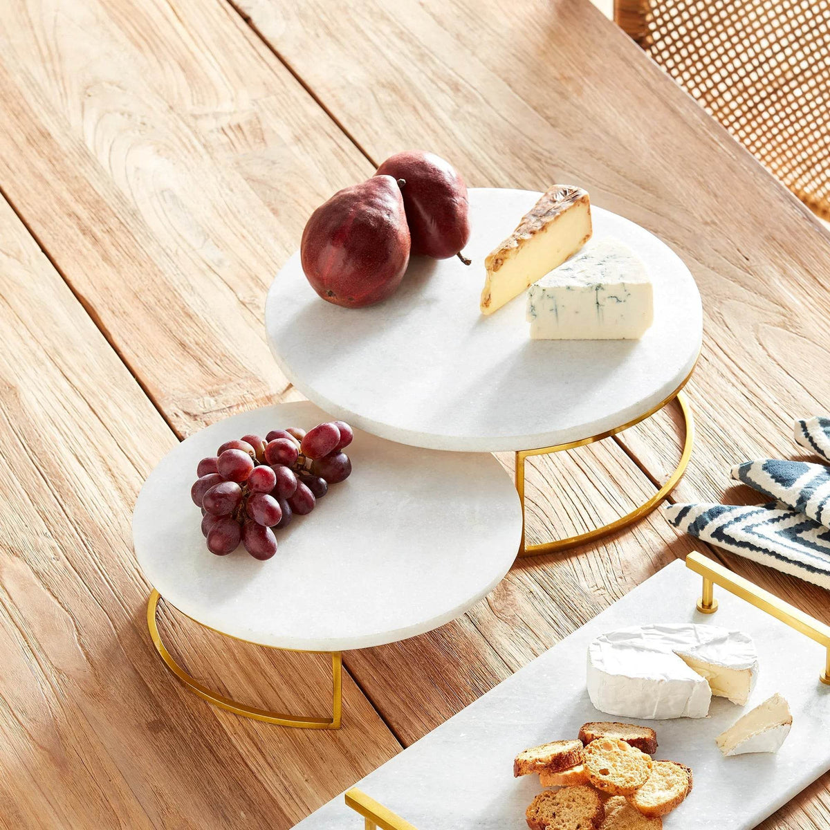 Marble & Gold Serving Stands – Set of 2 - view 2