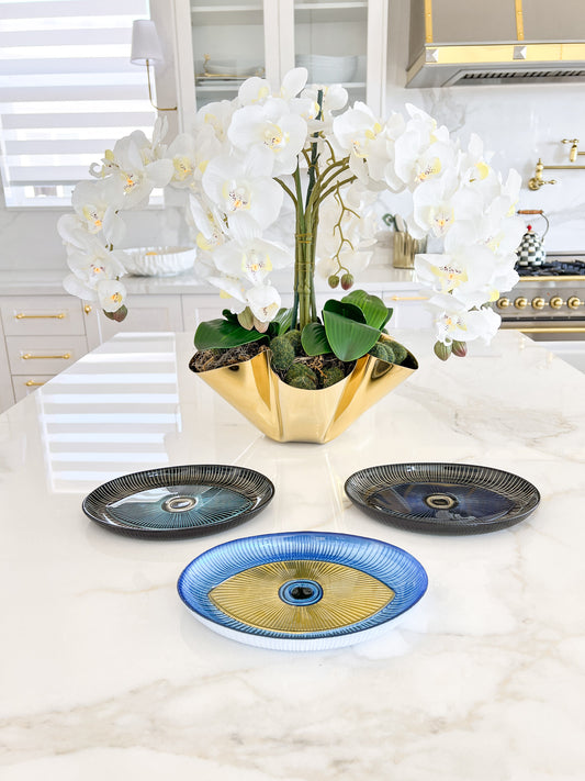 Evil Eye Glass Serving Plate