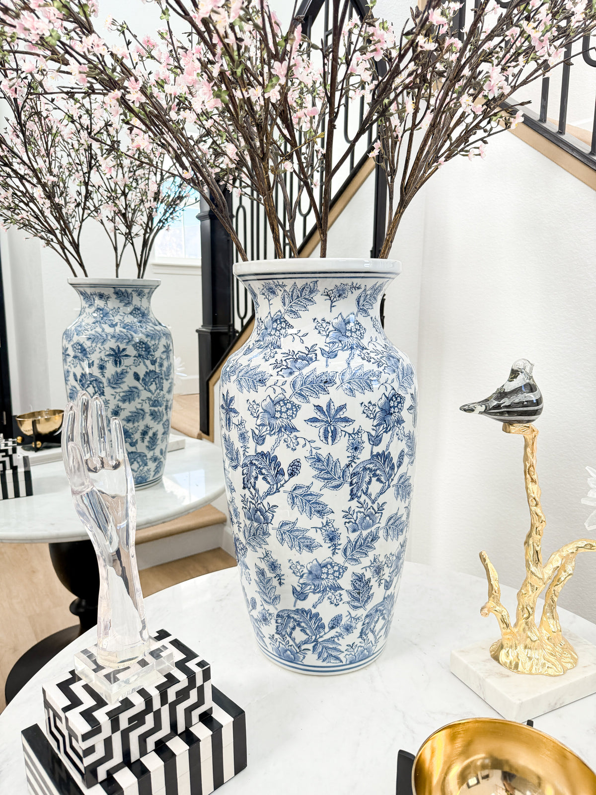 Blue and White Chinoiserie Vase