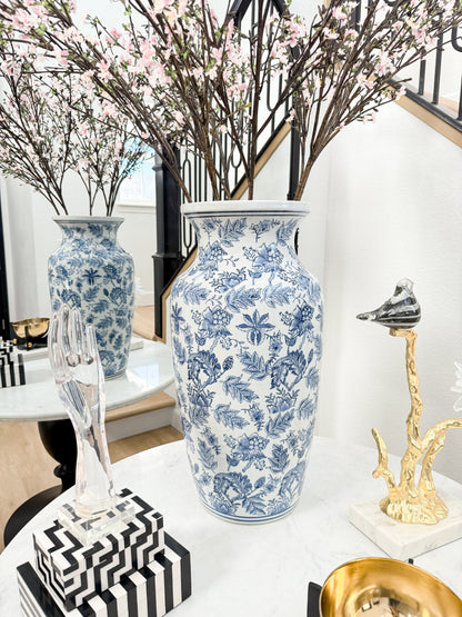 Blue and White Chinoiserie Vase