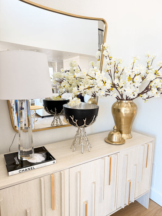Sculptural Branch Footed Metal Bowl