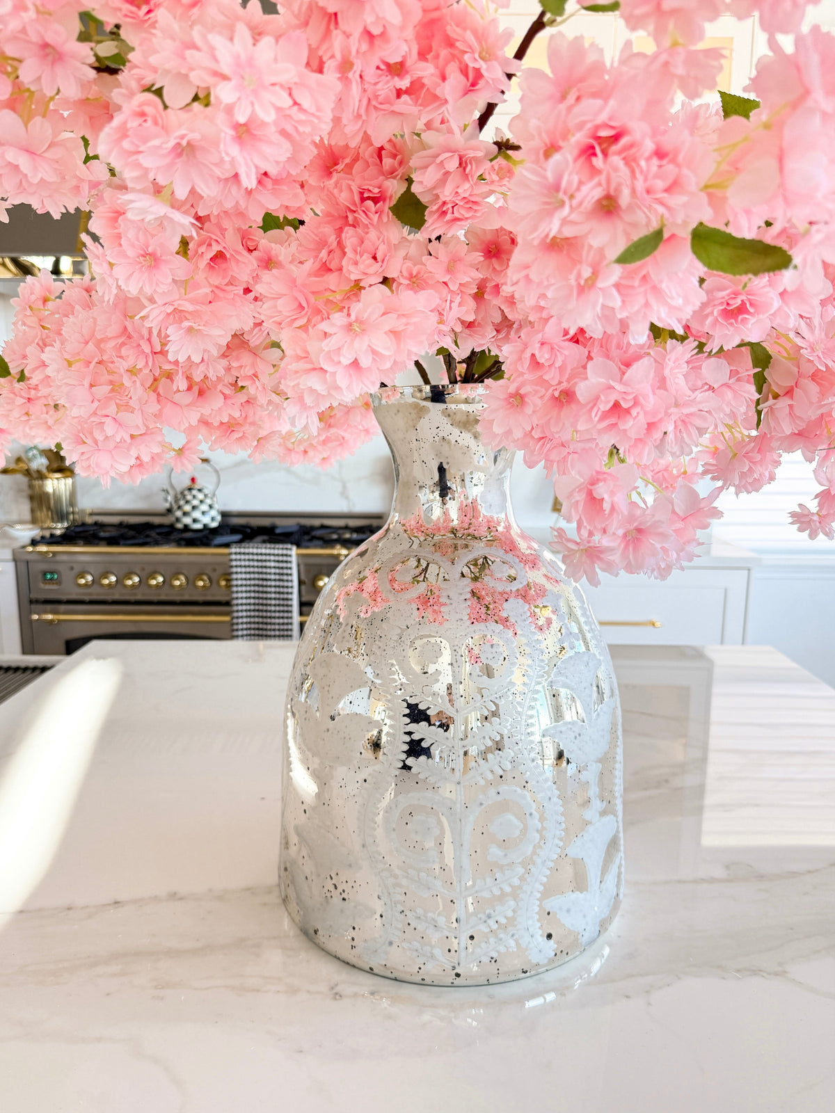 Silver Mirrored Glass Vase - view 5