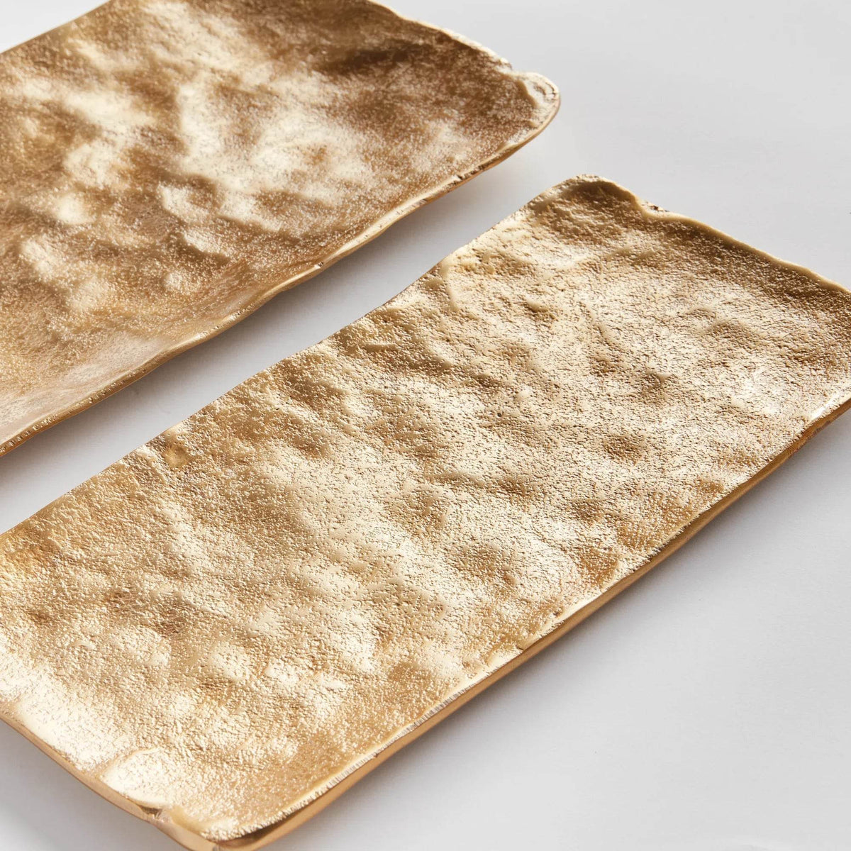 Modern Gold Cast Aluminum Trays – Set of 2 - view 3