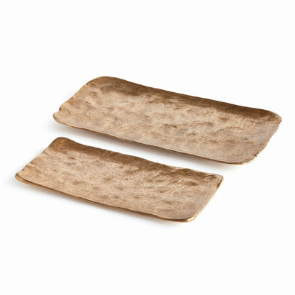 Modern Gold Cast Aluminum Trays – Set of 2 - view 2