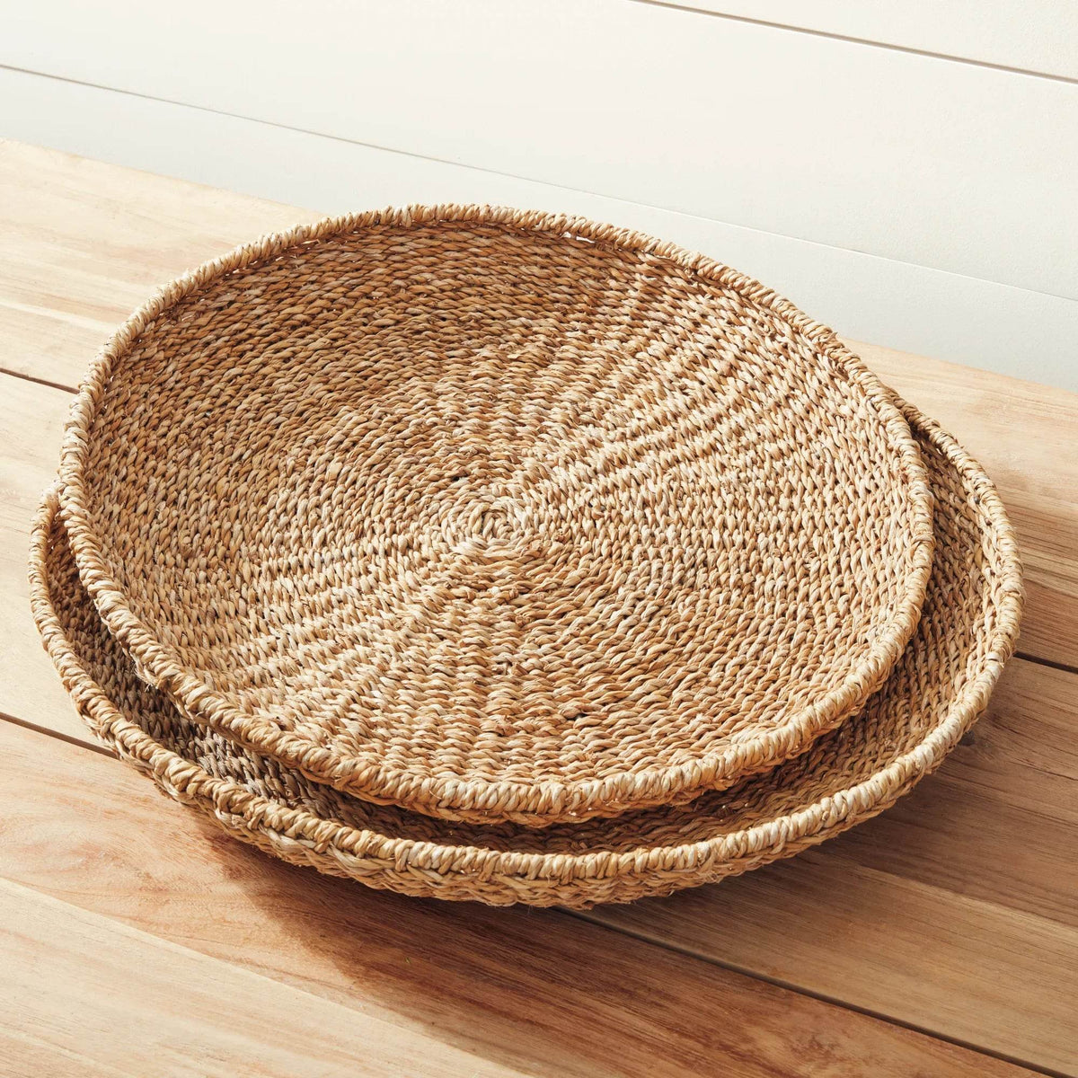 Handwoven Seagrass Round Trays – Set of 3 - view 3