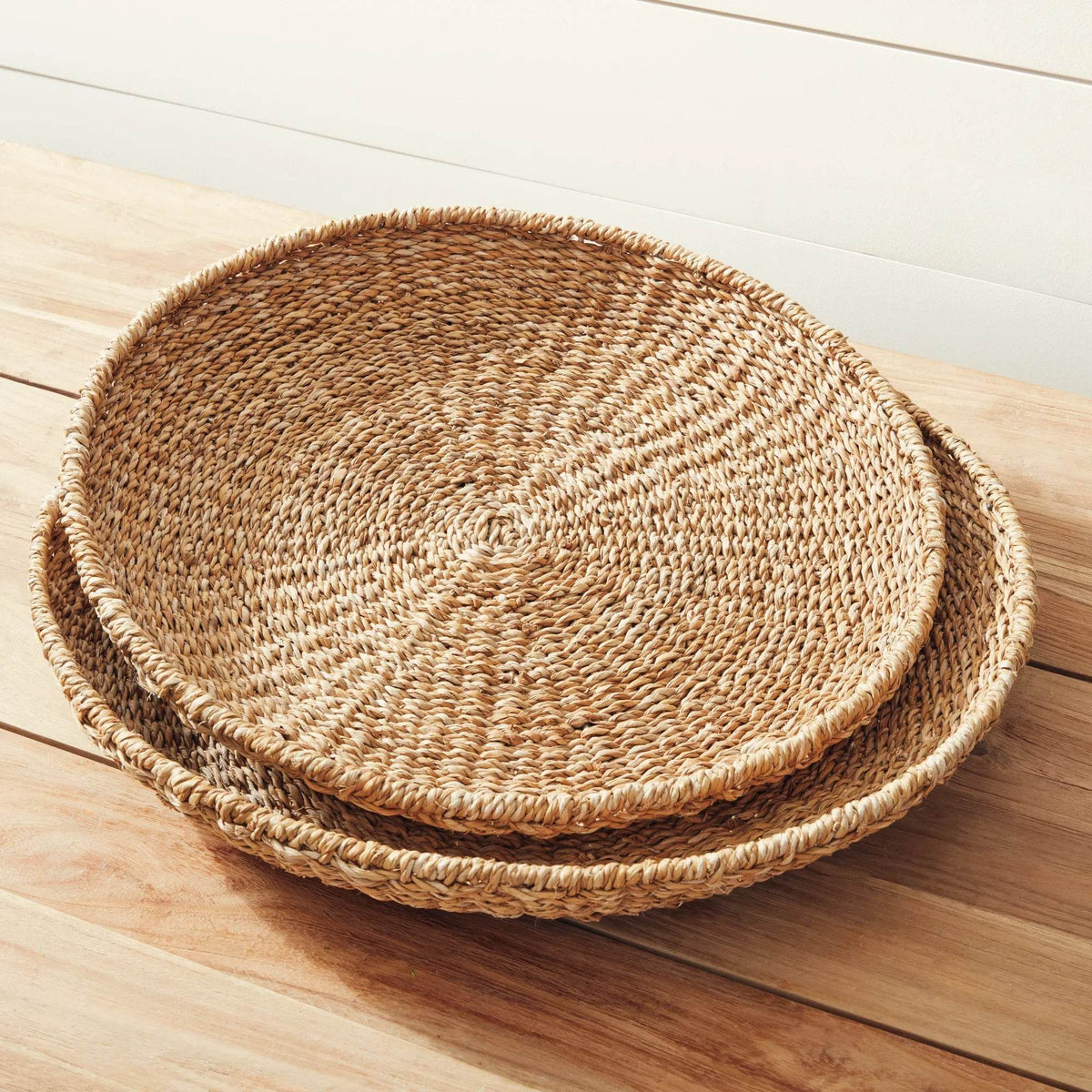 Handwoven Seagrass Round Trays – Set of 3 - view 7