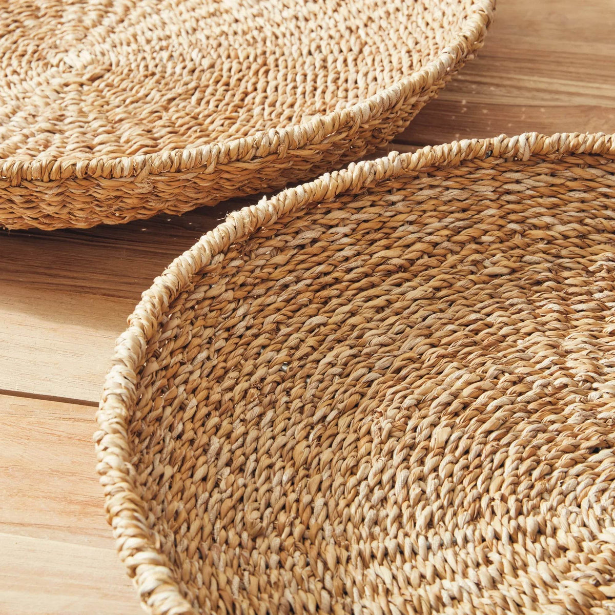 Handwoven Seagrass Round Trays – Set of 3 - view 9