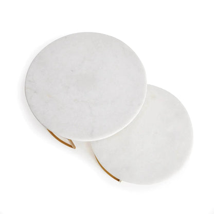 Marble & Gold Serving Stands – Set of 2 - view 5